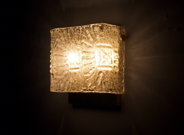 Cristal & Brass wall lamp 1970's