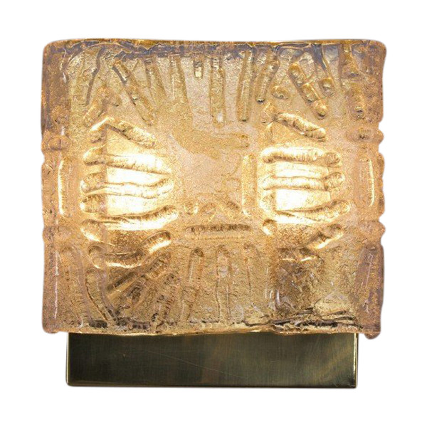 Cristal & Brass wall lamp 1970's