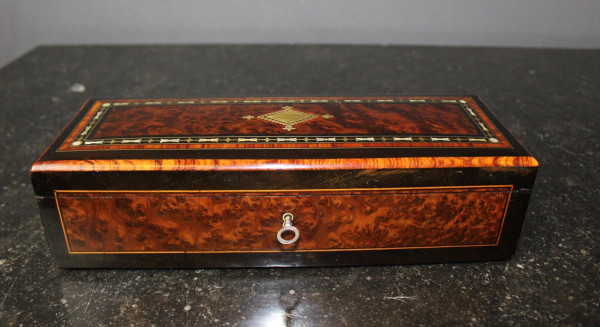 Napoleon III period jewelry box In late 19th century marquetry