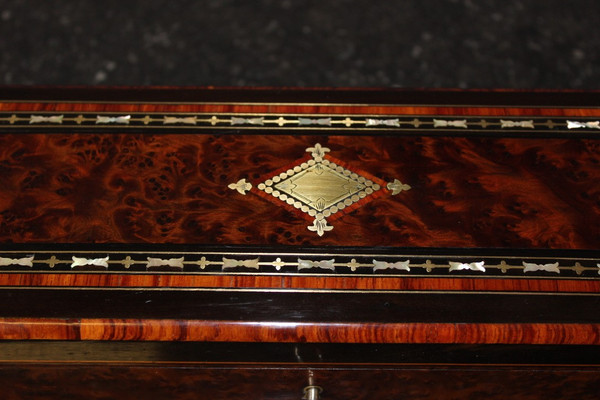 Napoleon III period jewelry box In late 19th century marquetry