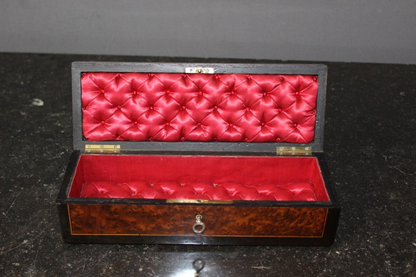 Napoleon III period jewelry box In late 19th century marquetry