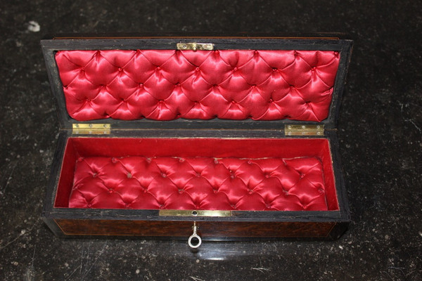 Napoleon III period jewelry box In late 19th century marquetry