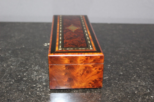 Napoleon III period jewelry box In late 19th century marquetry