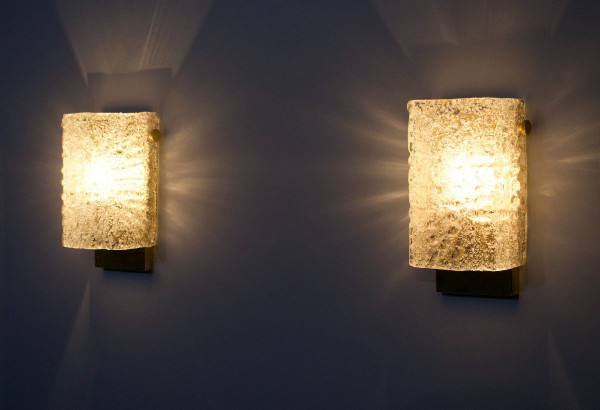 Pair Of Crystal & Brass Sconces 1970's