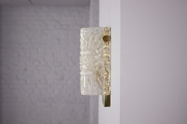 Pair Of Crystal & Brass Sconces 1970's