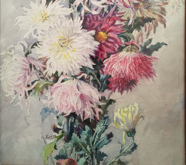 Watercolor Flowers By Eugène Jules Eudes