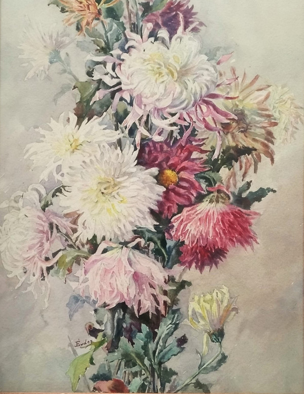 Watercolor Flowers By Eugène Jules Eudes