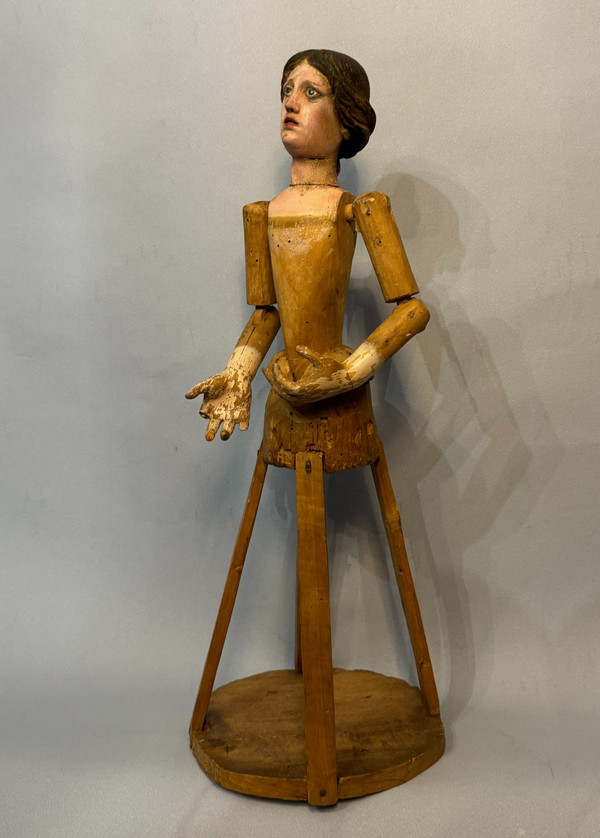 Capipote napolitaine, mannequin de procession, bois sculpté Italie 18ème