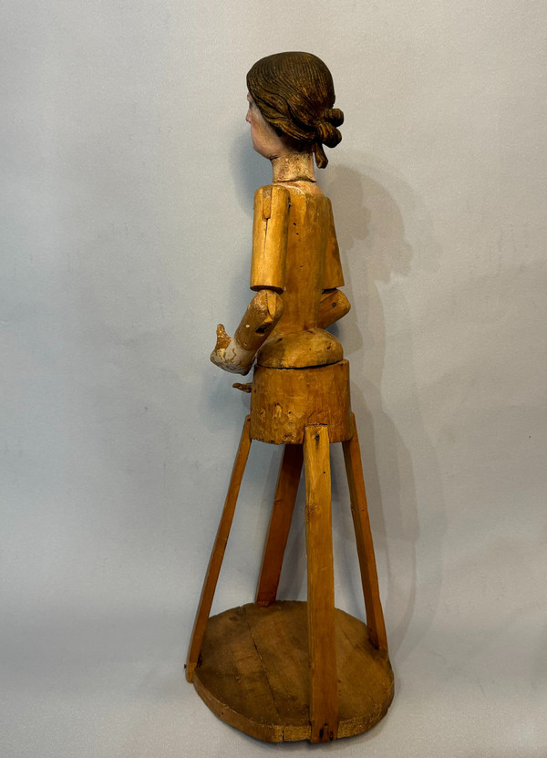 Capipote napolitaine, mannequin de procession, bois sculpté Italie 18ème