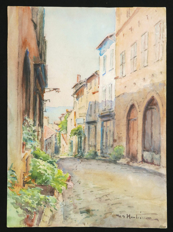 Henri Jacques Hippolyte PÉRIER d'HAUTERIVE, Ruelle in Morlaàs in the Béarn region of France