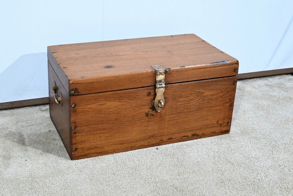 Small Teak Marine Trunk or Chest - Late 19th century