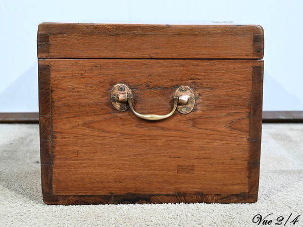 Small Teak Marine Trunk or Chest - Late 19th century