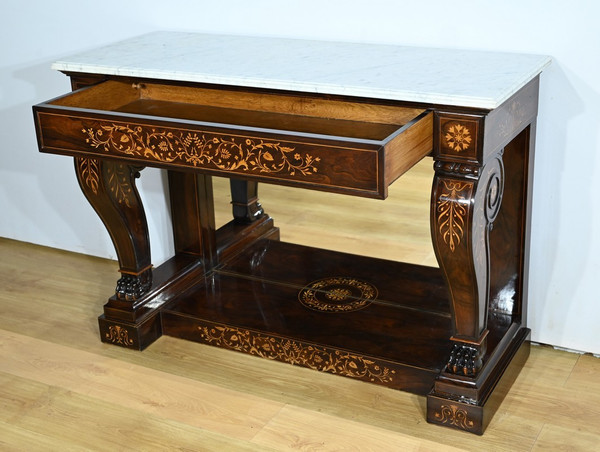 Important Prestige Rosewood Console, Charles X period - Early 19th century