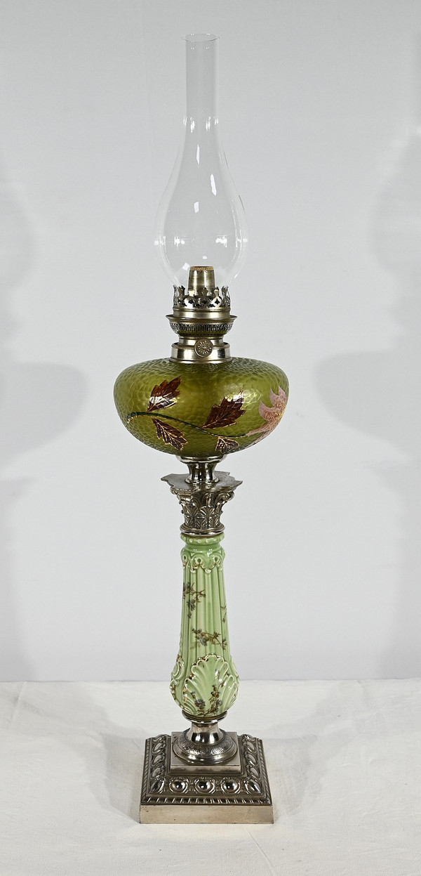 Importante Lampe à Pétrole, Art Nouveau – 1900