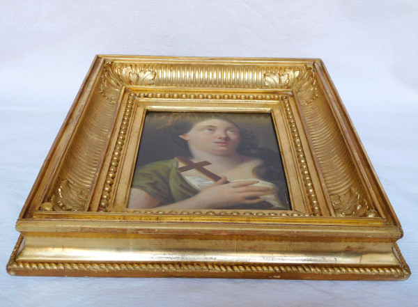 School From The Early 19th Century, Portrait Of Saint Mary Magdalene, Hsp Golden Frame