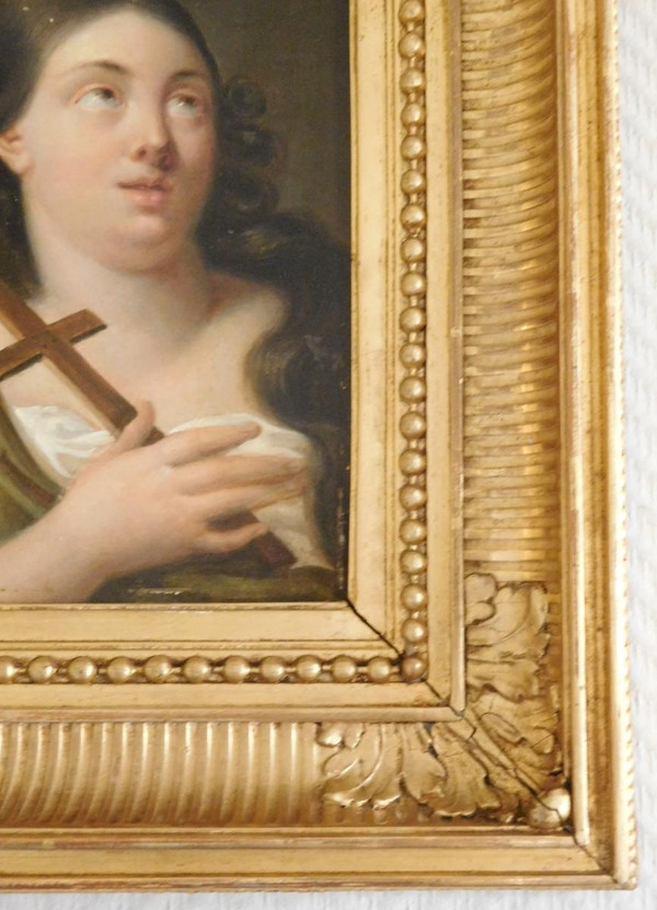 School From The Early 19th Century, Portrait Of Saint Mary Magdalene, Hsp Golden Frame