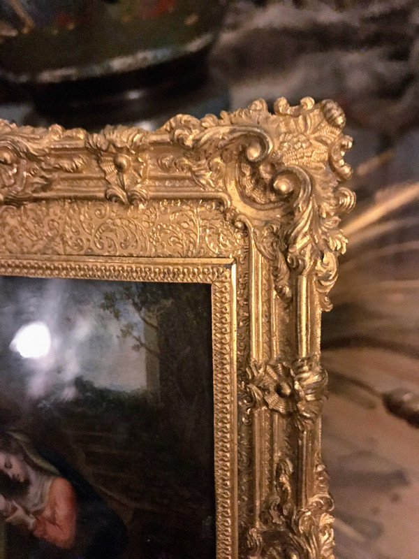 Maison Alphonse Giroux: gilded and chiseled bronze frame and miniature