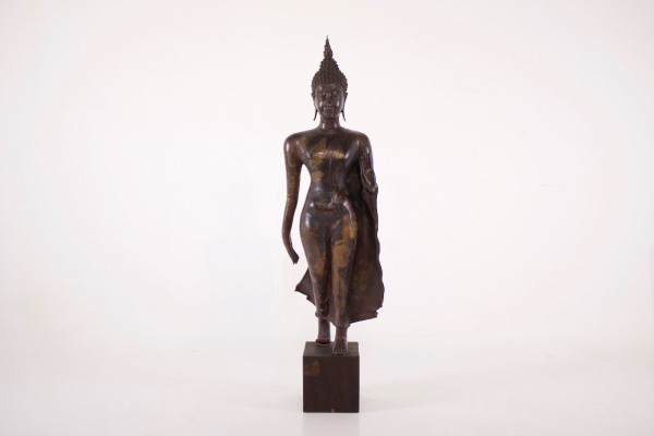 ‘walking Buddha’ Sukhothai En Bronze 130 Cm