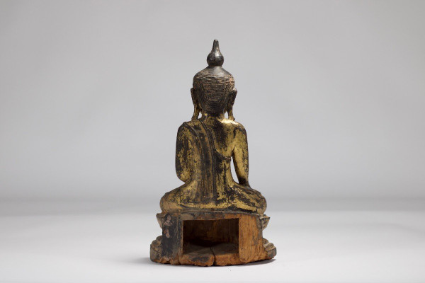 Burmese Buddha In Golden Wood