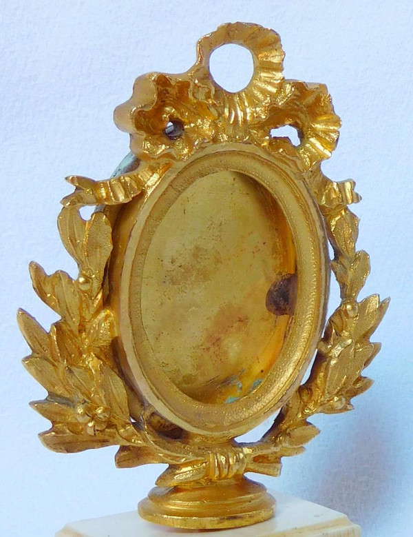 Pair Of Miniature Or Photo Frames In Gilt Bronze And Ivory Louis XVI Style