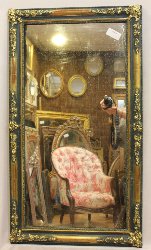 Rectangle Mirror Gold Leaf And Patina 67 x 121 cm