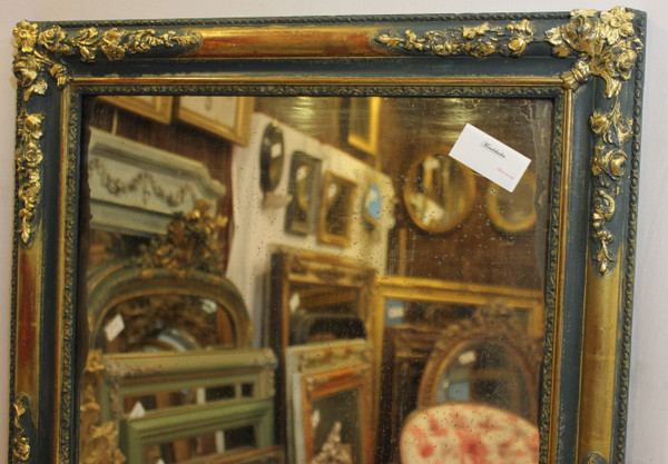 Rectangle Mirror Gold Leaf And Patina 67 x 121 cm