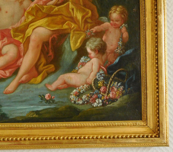 Ecole Du 18e Siècle, Suiveur De Boucher - Venus Et Cupidon Scène Mythologique, Huile Sur Toile