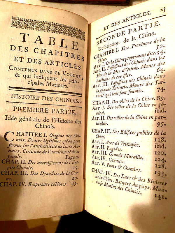 Two volumes in 12. In Paris 1755, From Rollin's Modern History containing the "Chinese and the Japanese".