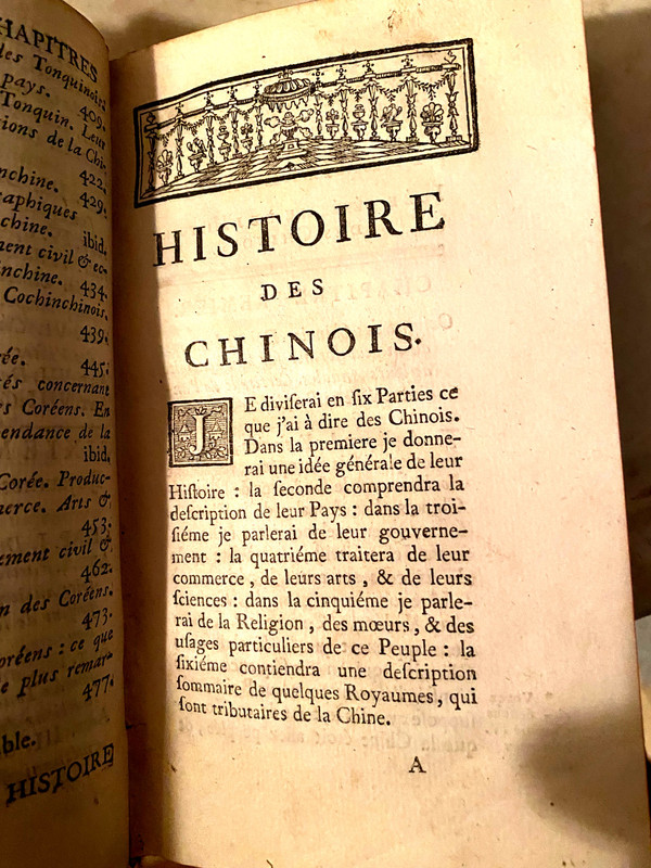 Two volumes in 12. In Paris 1755, From Rollin's Modern History containing the "Chinese and the Japanese".