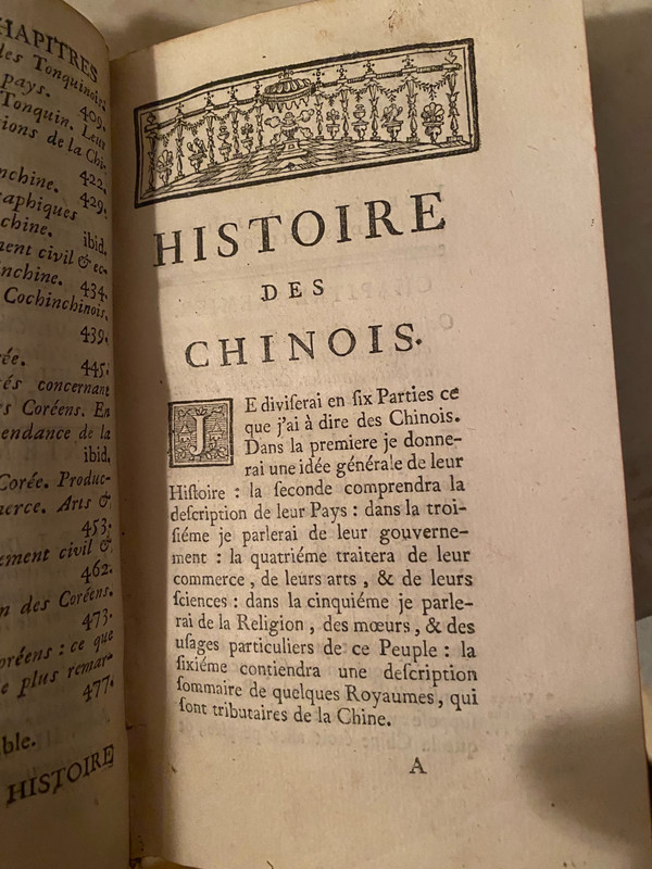 Two volumes in 12. In Paris 1755, From Rollin's Modern History containing the "Chinese and the Japanese".