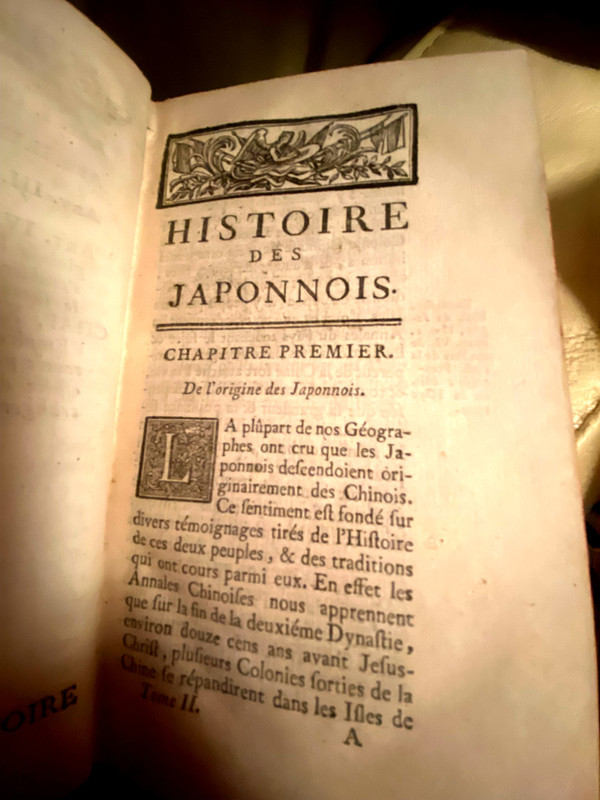 Two volumes in 12. In Paris 1755, From Rollin's Modern History containing the "Chinese and the Japanese".