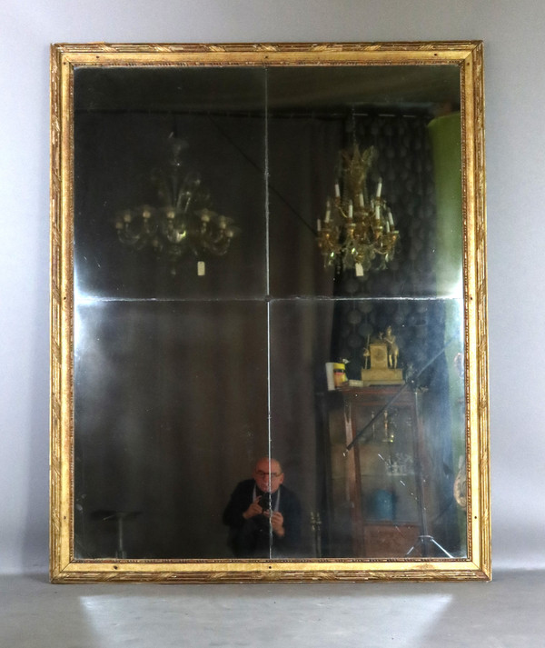 Large gilded wood mirror late 18th early 19th century