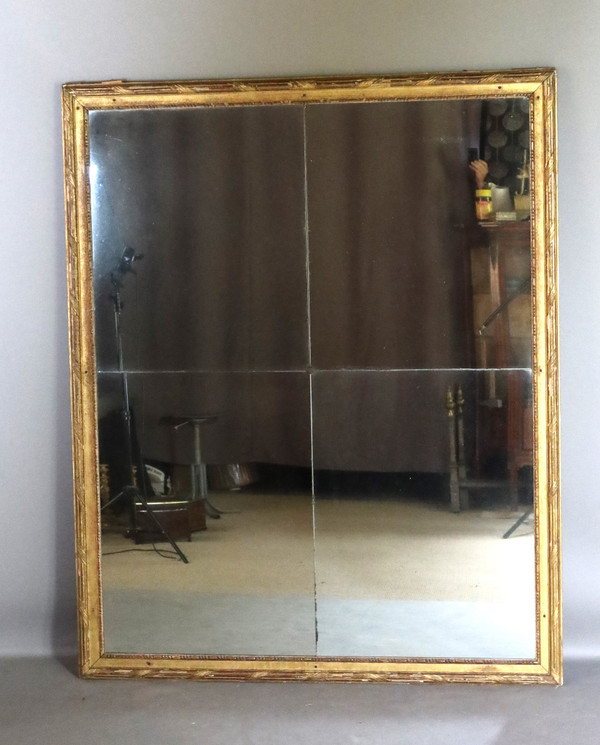 Large gilded wood mirror late 18th early 19th century