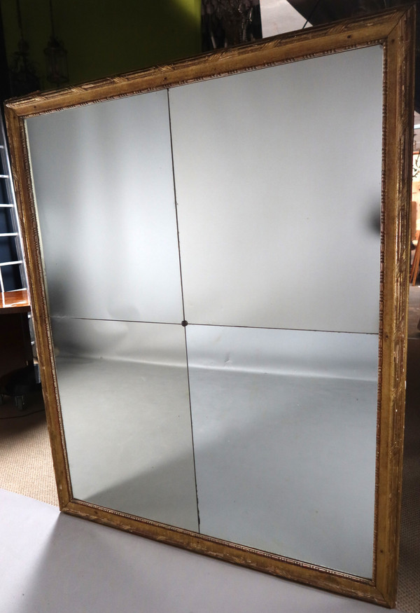 Large gilded wood mirror late 18th early 19th century