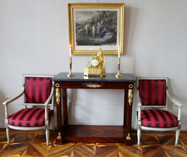 2 Imperial Empire Armchairs For The Tuileries And Fontainebleau Attributed To Jacob Desmalter