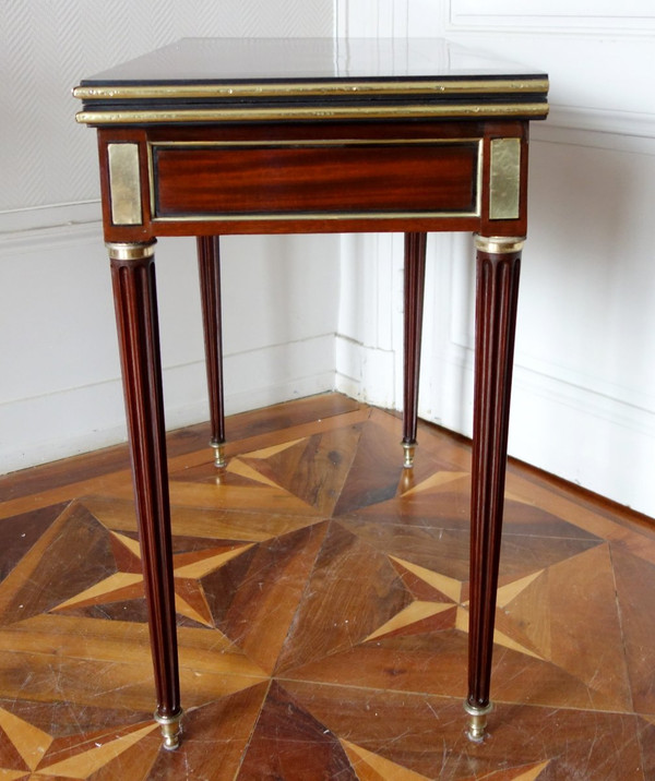 Louis XVI Period Game Table In Mahogany, Ebony And Lemon Tree, Late 18th Century