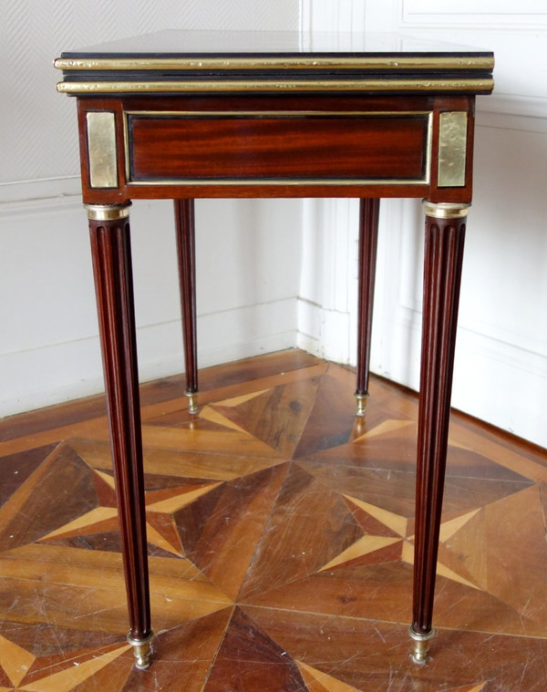 Louis XVI Period Game Table In Mahogany, Ebony And Lemon Tree, Late 18th Century