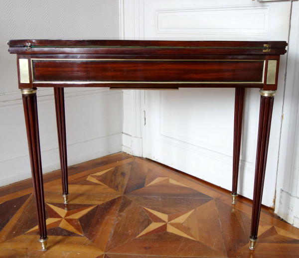 Louis XVI Period Game Table In Mahogany, Ebony And Lemon Tree, Late 18th Century