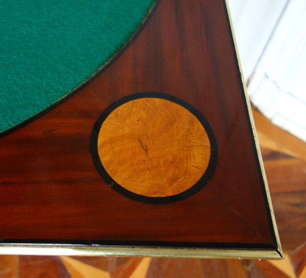 Louis XVI Period Game Table In Mahogany, Ebony And Lemon Tree, Late 18th Century