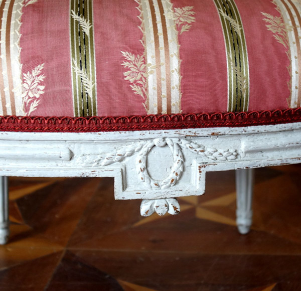 Living Room Furniture - 6 Louis XVI Period Queen Armchairs with Medallion Backrest