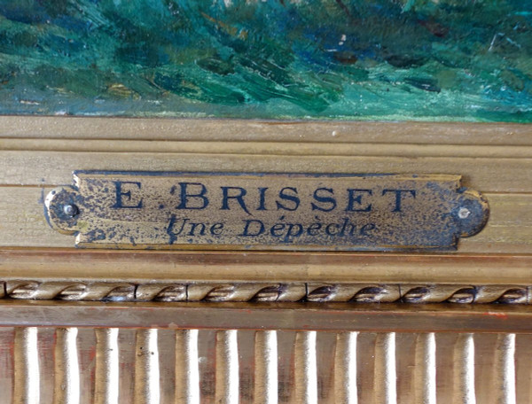 Emile Brisset, Une Dépêche - Officiers Français d'état Major En Campagne - Huile Sur Toile