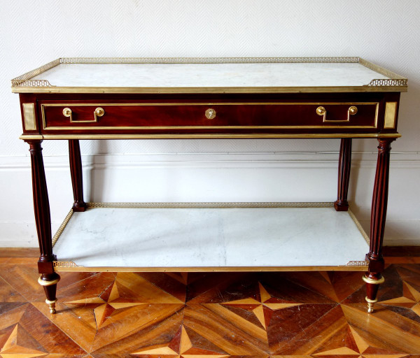 Nicolas Grevenich - Large Mahogany And Gilt Bronze Serving Console - Late Louis XVI Period