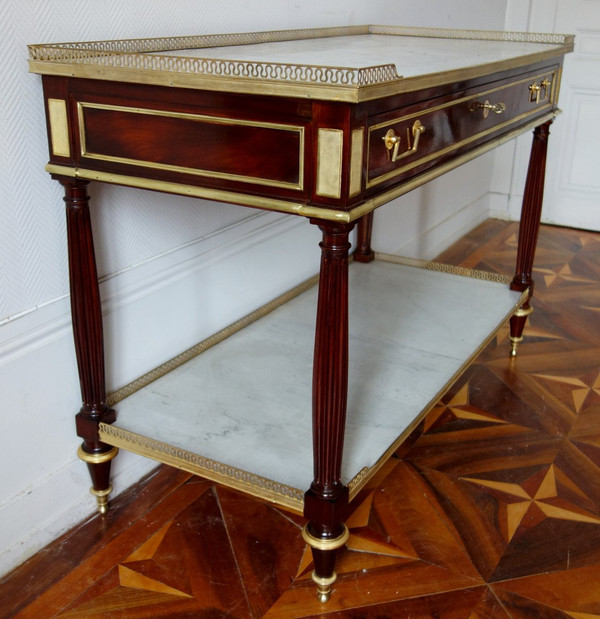 Nicolas Grevenich - Large Mahogany And Gilt Bronze Serving Console - Late Louis XVI Period