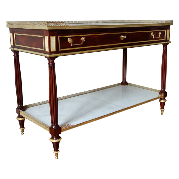 Nicolas Grevenich - Large Mahogany And Gilt Bronze Serving Console - Late Louis XVI Period