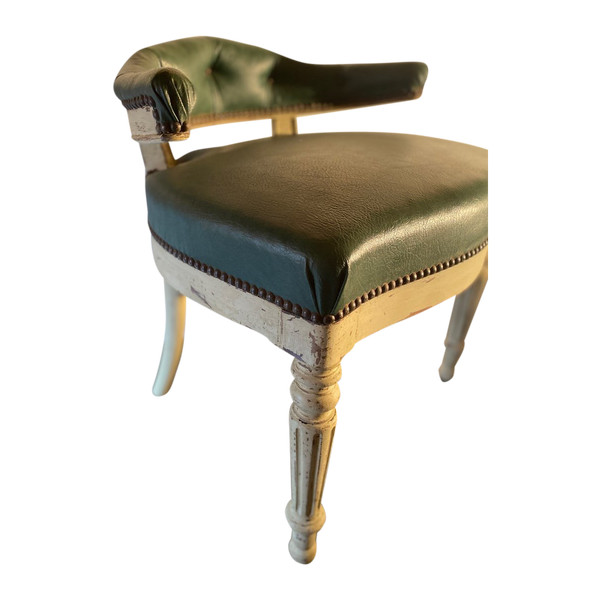 Louis Philippe Office Armchair 19th Patina And Skai (special price currently on request)