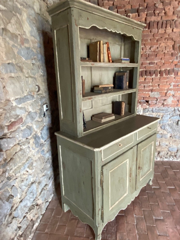 Buffet 2 corpi XVIII secolo Movimento Luigi XV 2 ante 2 cassetti Patina