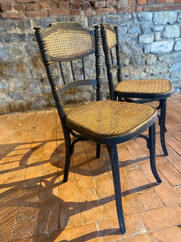 Paire De Chaises Style Thonet Des Années 1900  Patine