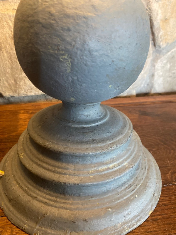 Very Nice Patinated Lamp, Blue 19th Century