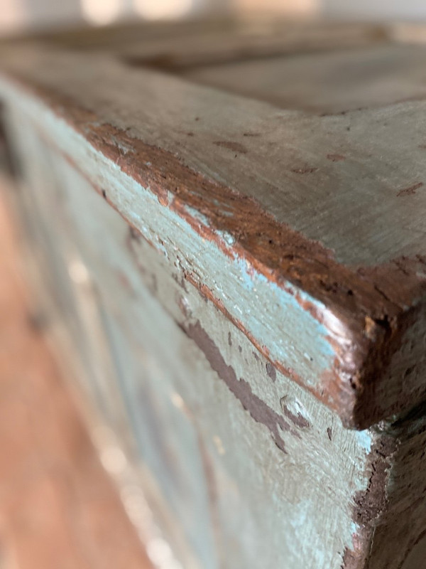 18th Century Patina Wedding Chest With Small Salt Boxes