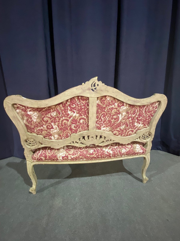 Canapé Louis XV 19e Siècle Patine Avec Nouvelles Tapisseries